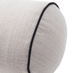 Dusklia - Linen Look Piped Edge Sofa Cushion Cover - Stone/Black