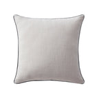 Dusklia - Linen Look Piped Edge Sofa Cushion Cover - Stone/Black