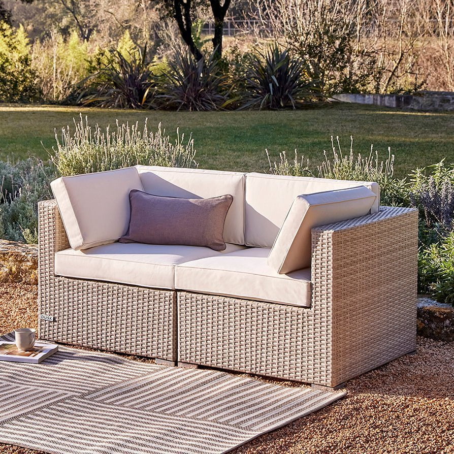 Dusklia - Lisbon 2 Seater Garden Sofa - Natural