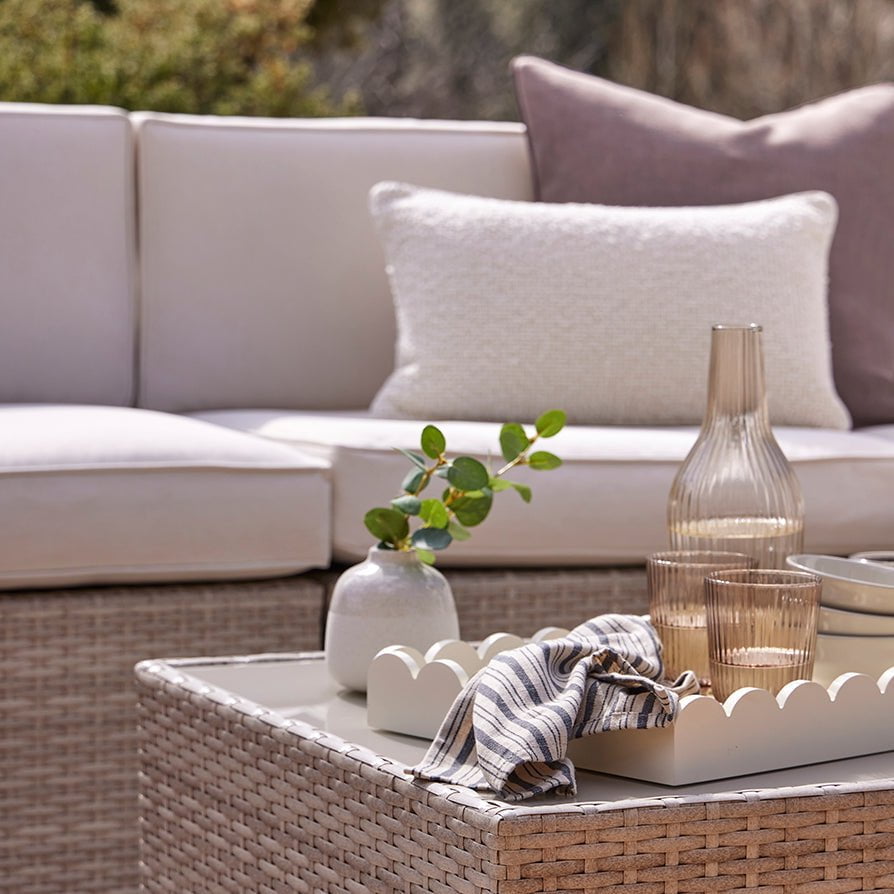 Dusklia - Lisbon 2 Seater Garden Sofa - Natural