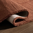 Dusklia - Liv Hand Woven Wool Geometric Pattern Rug - Rust