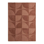 Dusklia - Liv Hand Woven Wool Geometric Pattern Rug - Rust