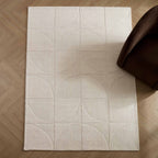 Dusklia - Liv Hand Woven Wool Geometric Pattern Rug - Off White