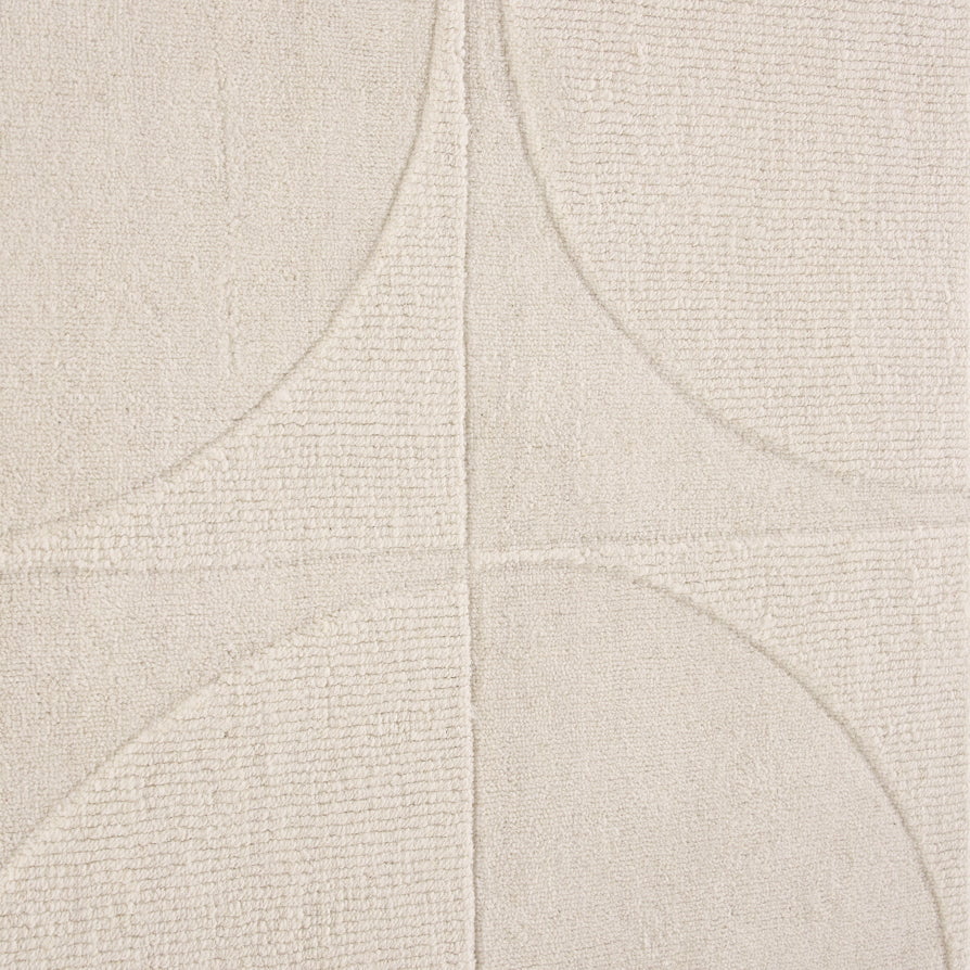 Dusklia - Liv Hand Woven Wool Geometric Pattern Rug - Off White