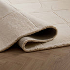 Dusklia - Liv Hand Woven Wool Geometric Pattern Rug - Off White