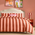 Dusklia - Livia 100% Cotton Tonal Stripe Duvet Cover & Pillowcase Set - Pink