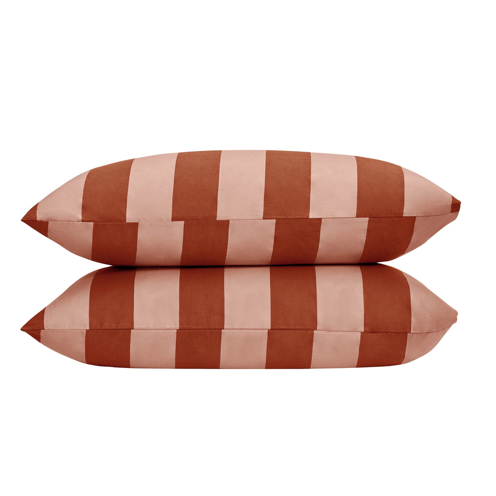 Dusklia - Livia 100% Cotton Tonal Stripe Duvet Cover & Pillowcase Set - Pink