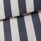 Dusklia - Livia 100% Cotton Wide Printed Stripe Duvet Cover Set - Slate Blue