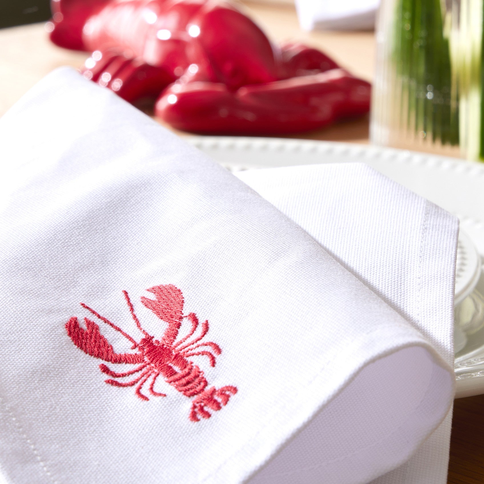 Dusklia - Lobster Embroidered Napkins - Set of 4