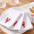 Dusklia - Lobster Embroidered Napkins - Set of 4