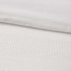 Dusklia - Logan 100% Cotton Waffle Stripe Duvet Cover & Pillowcase Set - White