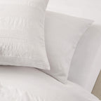 Dusklia - Logan 100% Cotton Waffle Stripe Duvet Cover & Pillowcase Set - White