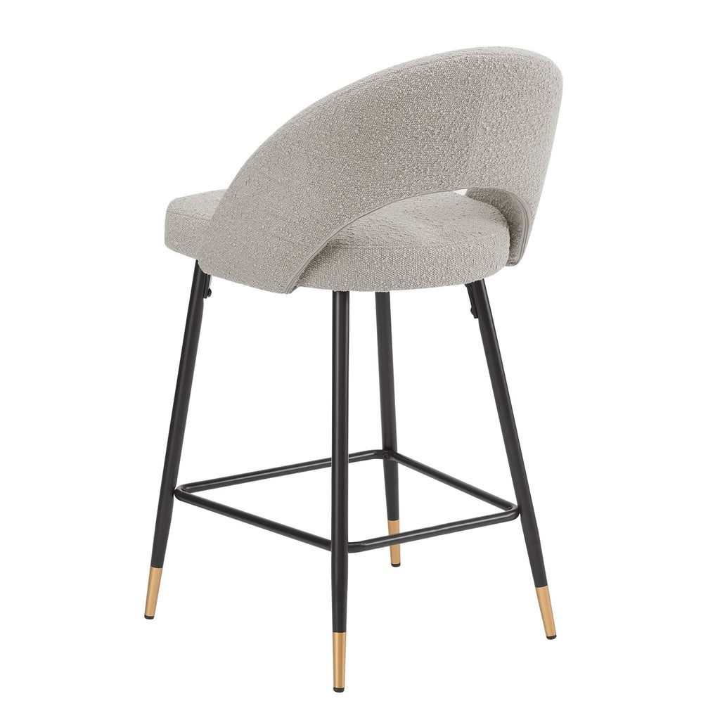 Dusklia - Lola Set of 2 Barstools - Bouclé - Taupe