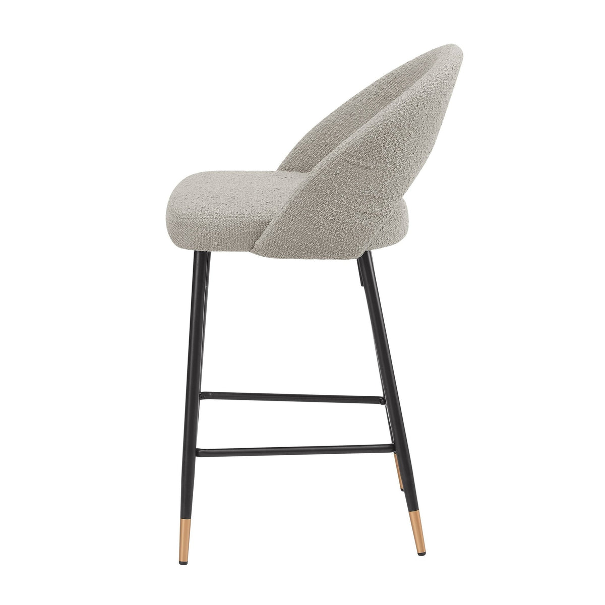 Dusklia - Lola Set of 2 Barstools - Bouclé - Taupe