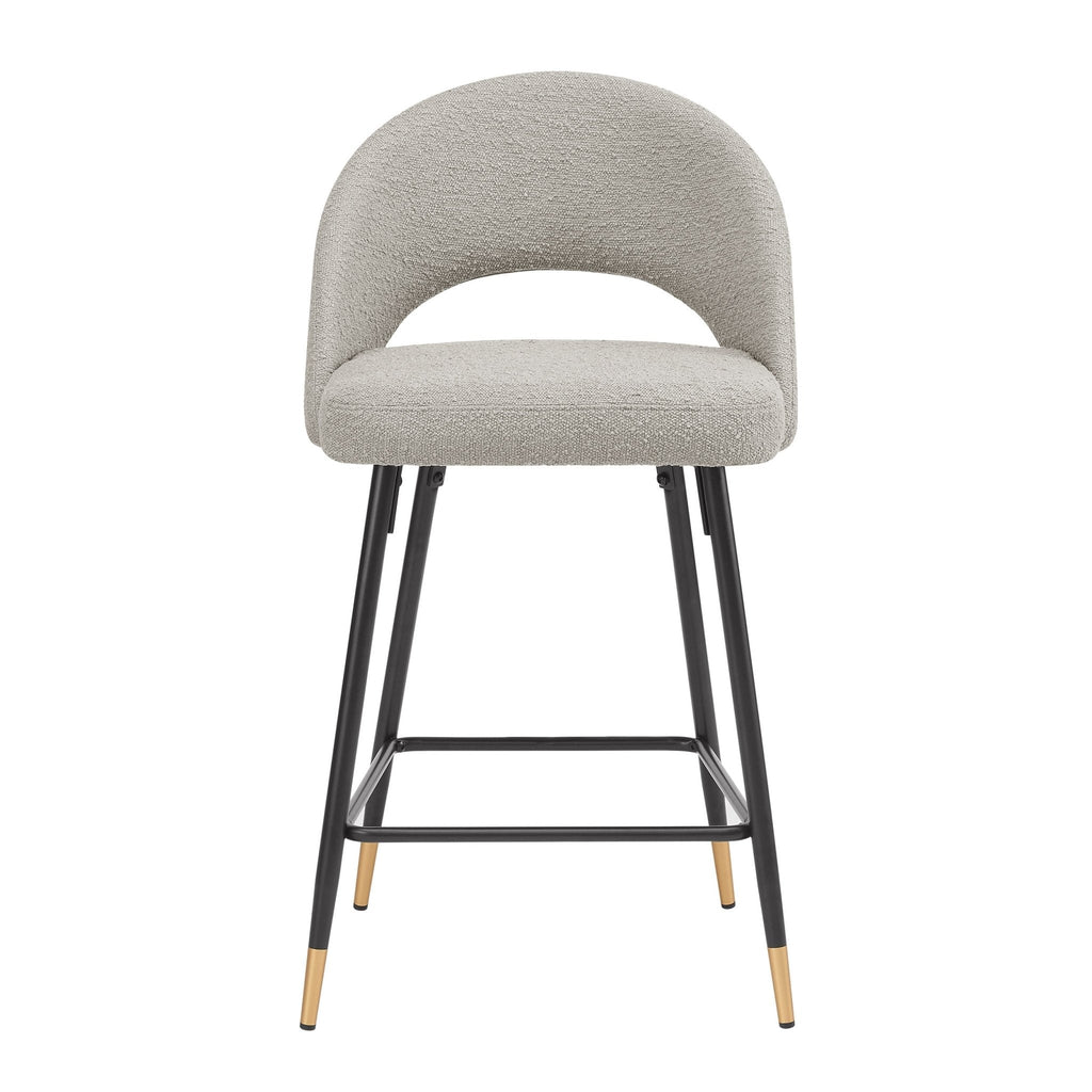 Dusklia - Lola Set of 2 Barstools - Bouclé - Taupe