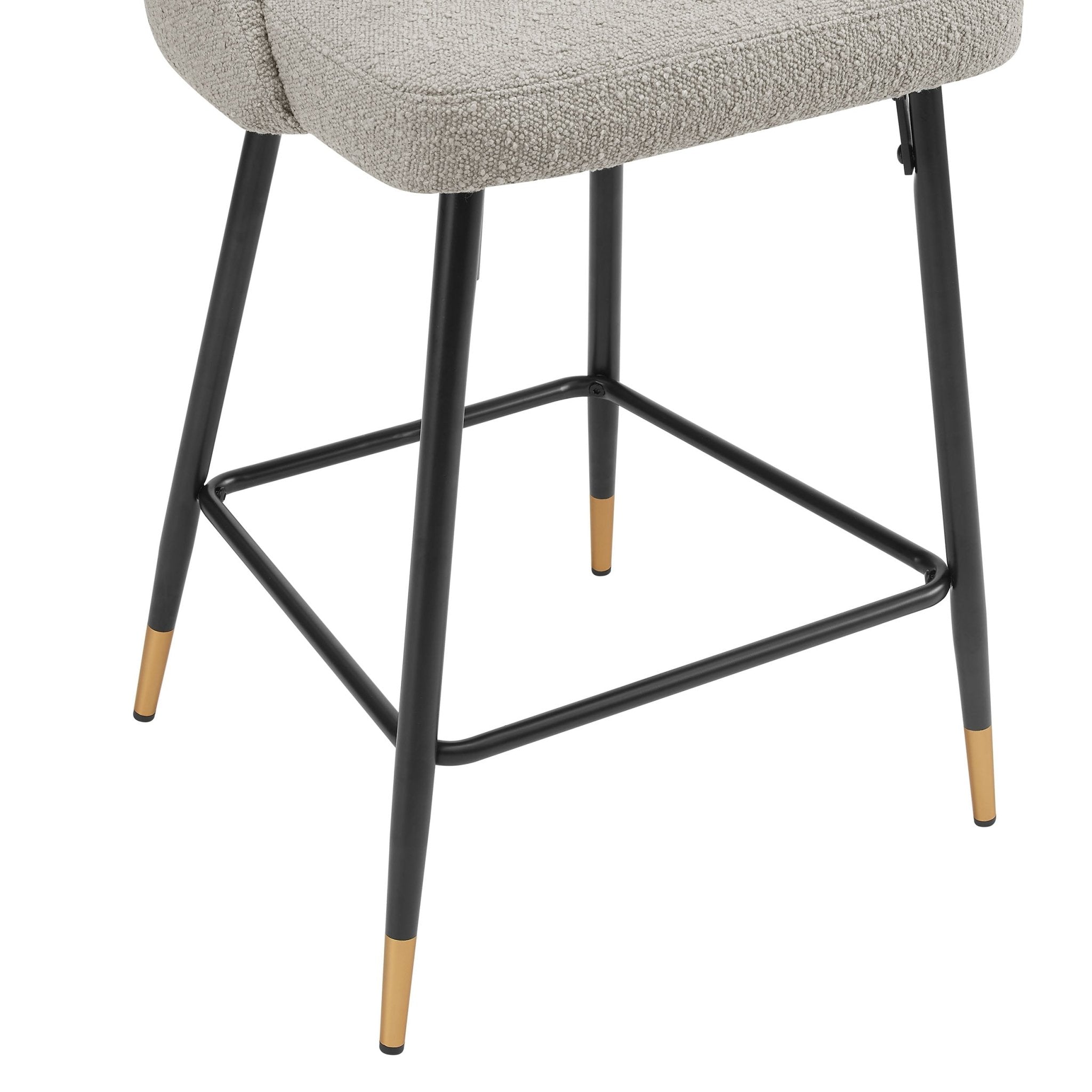 Dusklia - Lola Set of 2 Barstools - Bouclé - Taupe