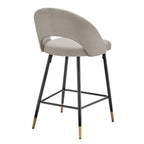 Dusklia - Lola Set of 2 Barstools - Linen Look - Stone Grey
