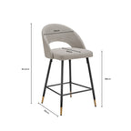 Dusklia - Lola Set of 2 Barstools - Linen Look - Stone Grey
