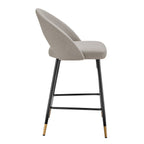 Dusklia - Lola Set of 2 Barstools - Linen Look - Stone Grey