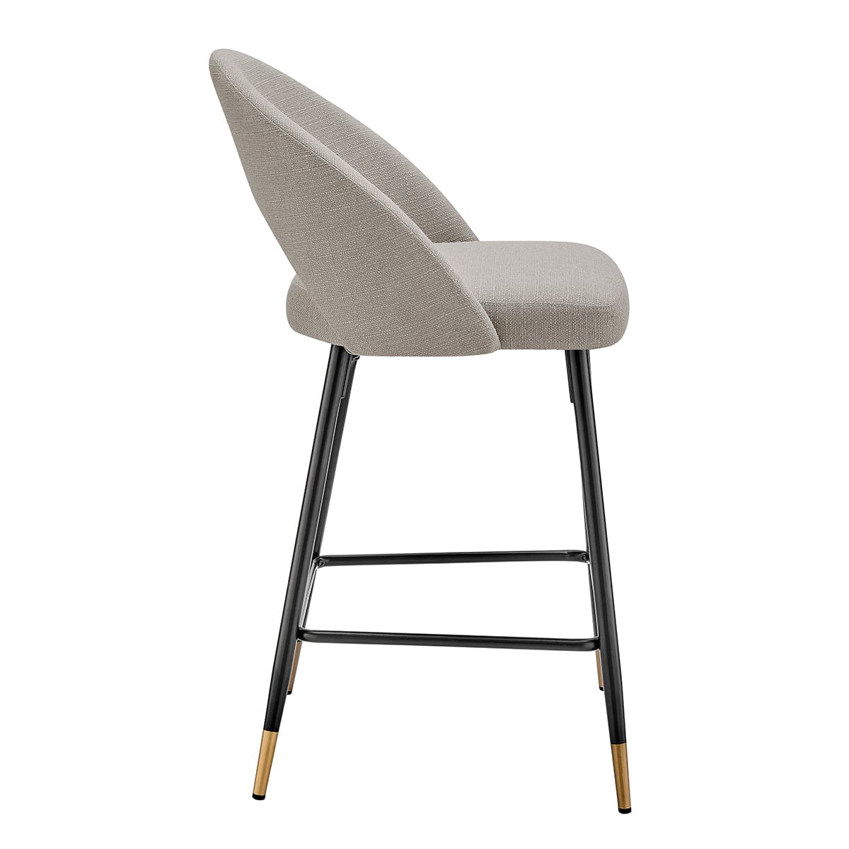 Dusklia - Lola Set of 2 Barstools - Linen Look - Stone Grey