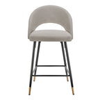Dusklia - Lola Set of 2 Barstools - Linen Look - Stone Grey