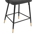 Dusklia - Lola Set of 2 Barstools - Matte Velvet - Grey