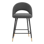 Dusklia - Lola Set of 2 Barstools - Matte Velvet - Grey
