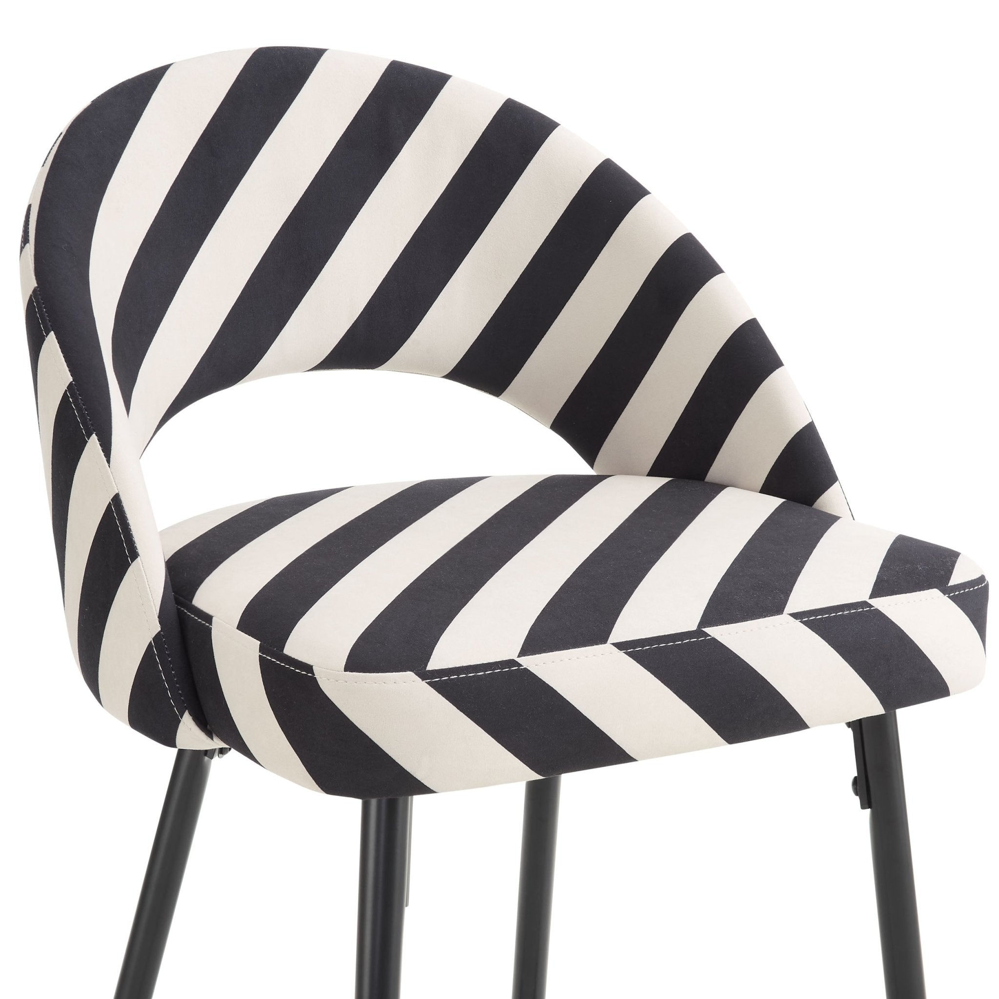 Dusklia - Lola Set of 2 Barstools - Mono Stripe