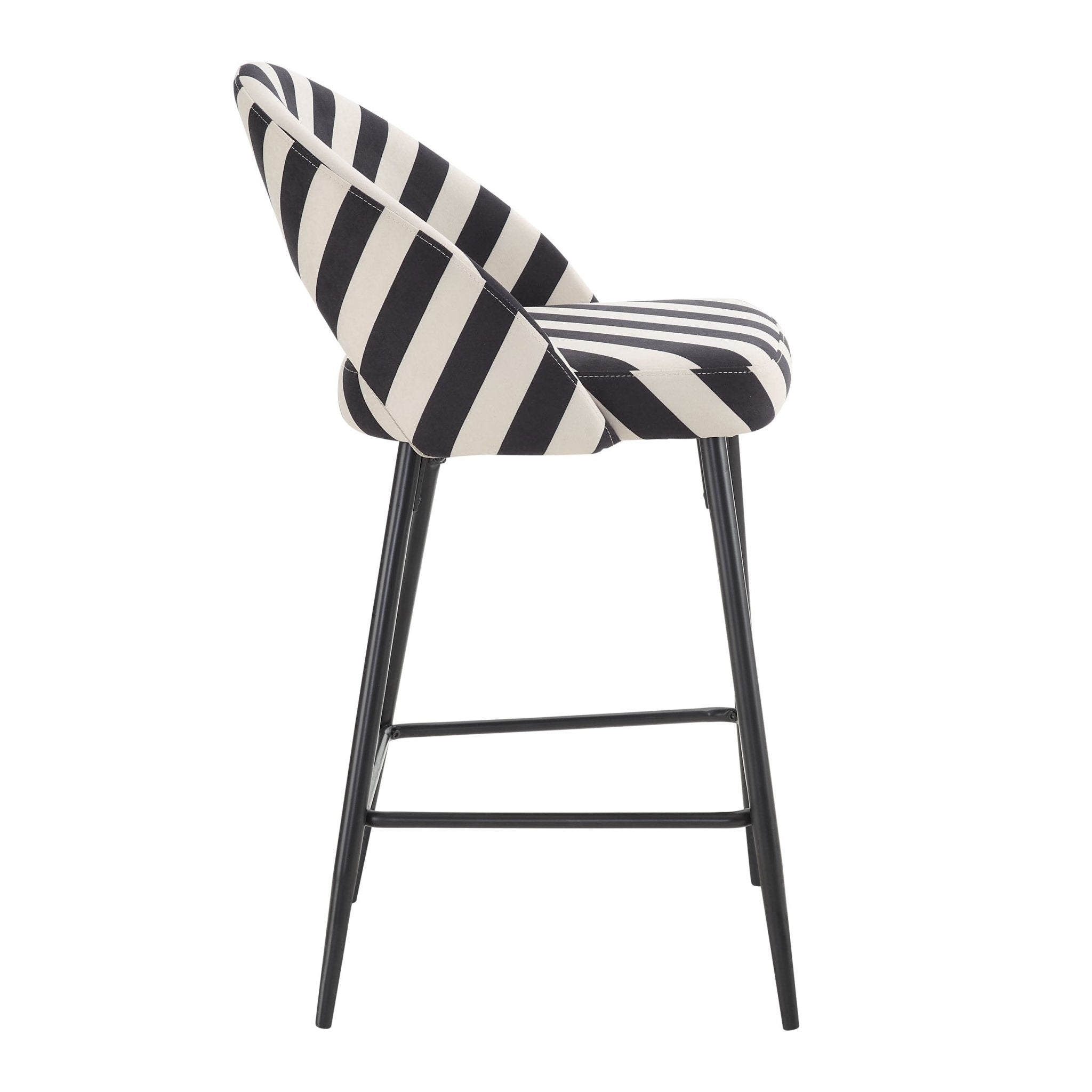 Dusklia - Lola Set of 2 Barstools - Mono Stripe