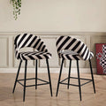 Dusklia - Lola Set of 2 Barstools - Mono Stripe