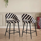Dusklia - Lola Set of 2 Barstools - Mono Stripe