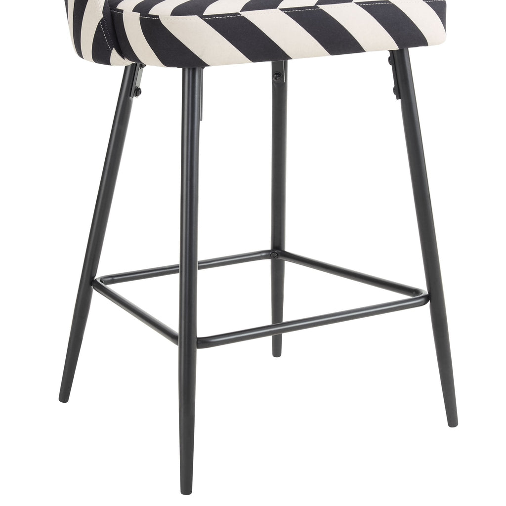 Dusklia - Lola Set of 2 Barstools - Mono Stripe