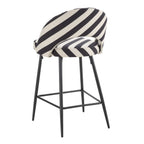 Dusklia - Lola Set of 2 Barstools - Mono Stripe