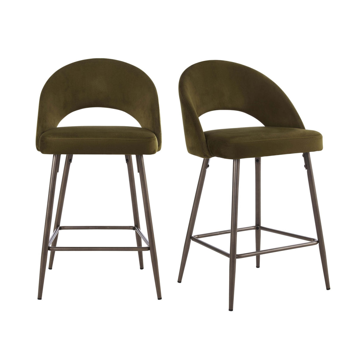 Dusklia - Lola Set of 2 Barstools - Rich Green