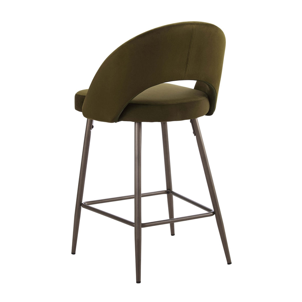 Dusklia - Lola Set of 2 Barstools - Rich Green