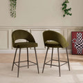 Dusklia - Lola Set of 2 Barstools - Rich Green