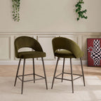 Dusklia - Lola Set of 2 Barstools - Rich Green