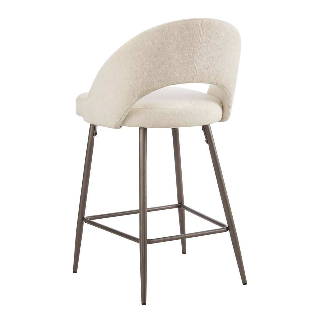 Dusklia - Lola Set of 2 Barstools - Teddy Cream