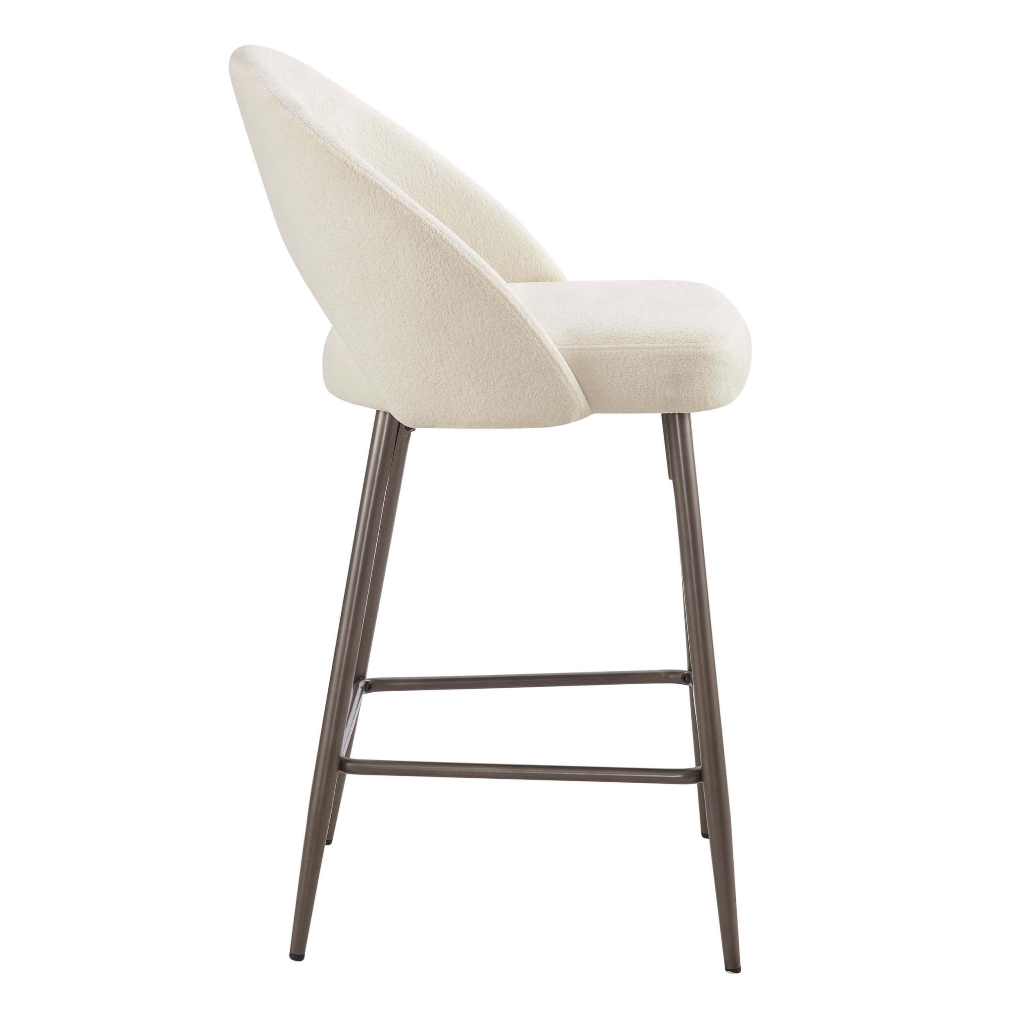 Dusklia - Lola Set of 2 Barstools - Teddy Cream