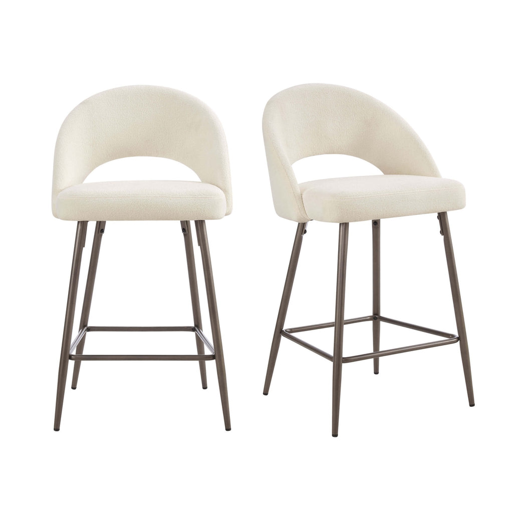Dusklia - Lola Set of 2 Barstools - Teddy Cream