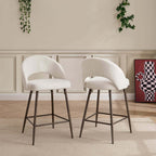 Dusklia - Lola Set of 2 Barstools - Teddy Cream