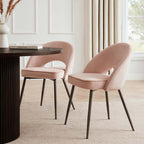 Dusklia - Lola Set of 2 Dining Chairs - Blush