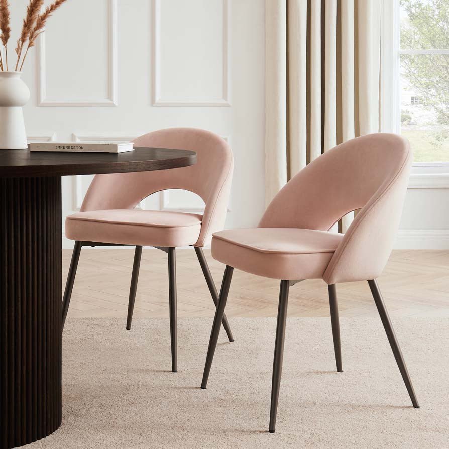 Dusklia - Lola Set of 2 Dining Chairs - Blush