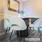Dusklia - Lola Set of 2 Dining Chairs - Bouclé - Taupe