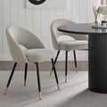 Dusklia - Lola Set of 2 Dining Chairs - Bouclé - Taupe