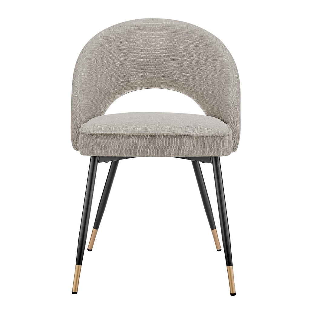 Dusklia - Lola Set of 2 Dining Chairs - Linen Look - Stone Grey
