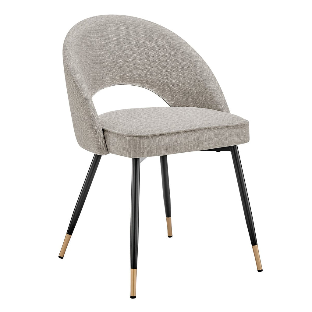 Dusklia - Lola Set of 2 Dining Chairs - Linen Look - Stone Grey