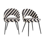 Dusklia - Lola Set of 2 Dining Chairs - Mono Stripe