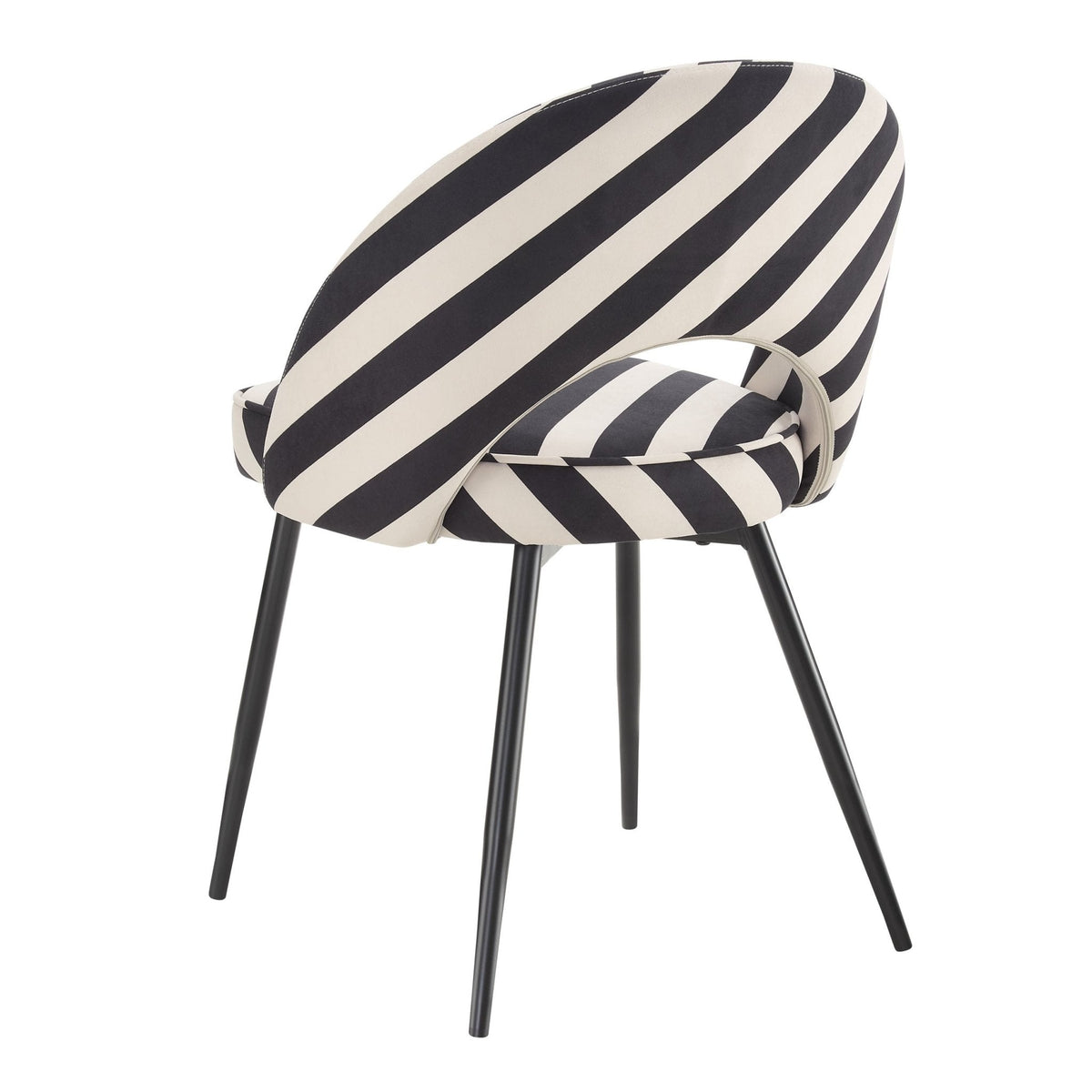 Dusklia - Lola Set of 2 Dining Chairs - Mono Stripe