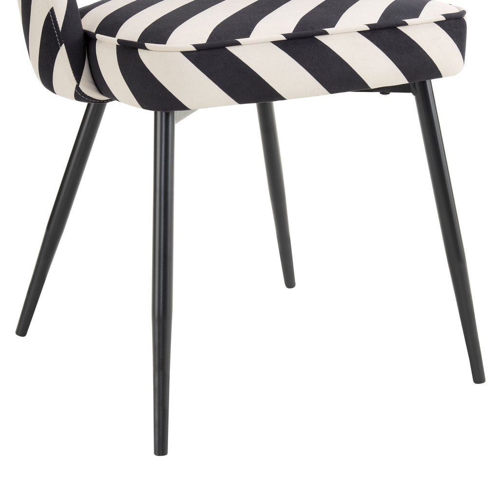 Dusklia - Lola Set of 2 Dining Chairs - Mono Stripe